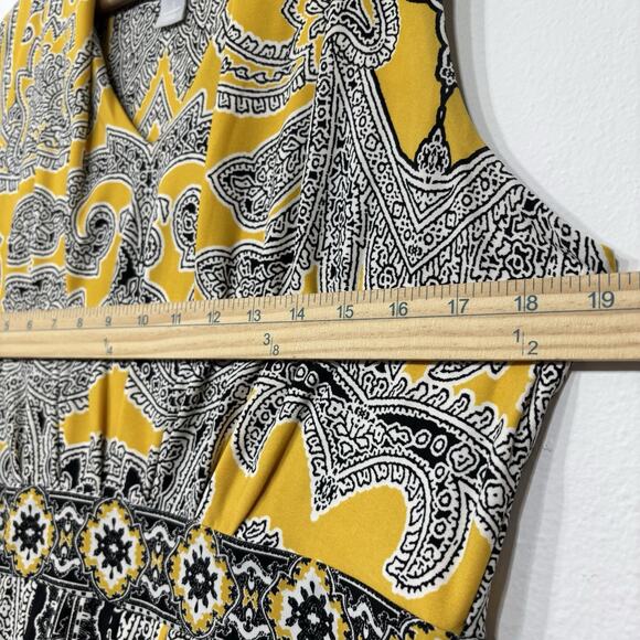 Chicos Pleated Paisley Medallion Maxi Dress Size 1 (8/10) Classic Royal Regency - Picture 8 of 10